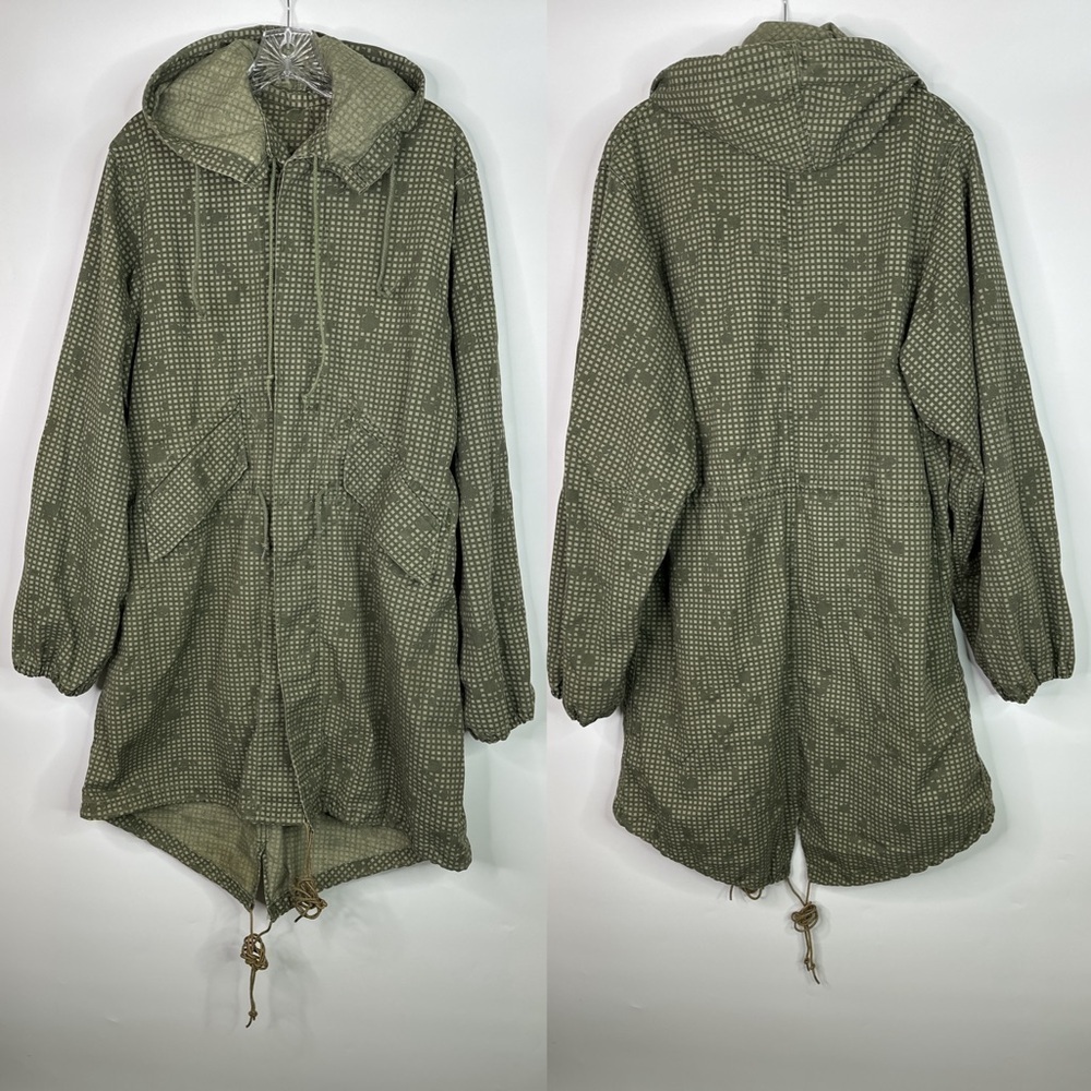 Vintage Military Desert Green Camo Parka Jacket Size Small